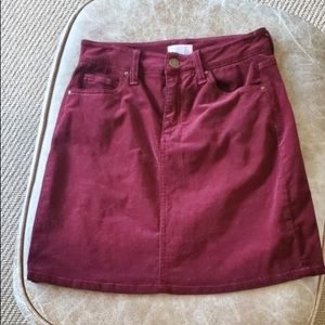 Never Worn Burgundy Corduroy Skirt